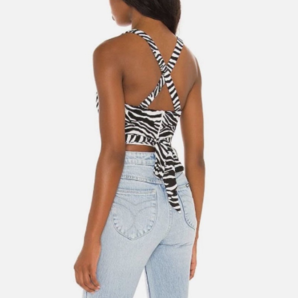 Superdown Zebra Halter Top - image 2